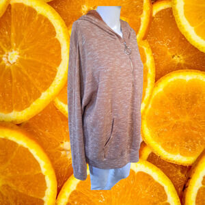 White Birch Orange‎ Marled 1/4 Zip Hoodie Sweatshirt Size XL